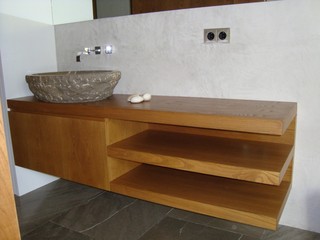 MUEBLE BAÑO EN MADERA NATURAL